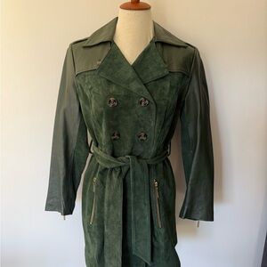IMAN Green Leather suede vintage  Jacket